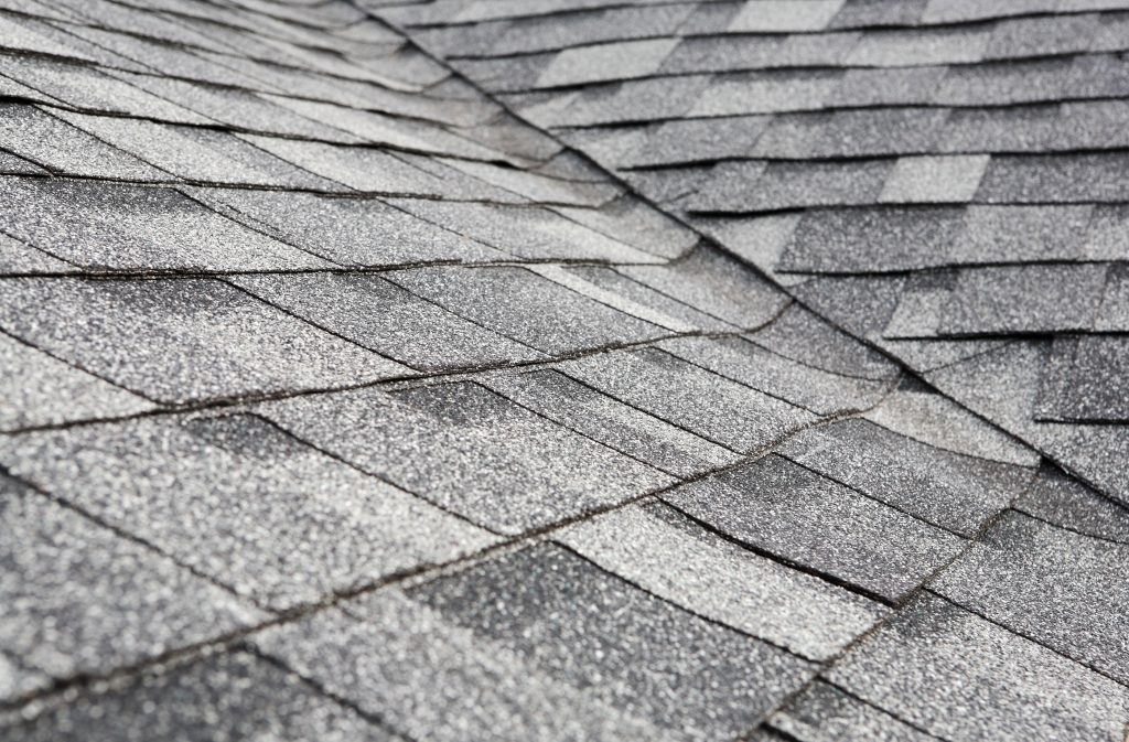 close-up shot of asphalt shingles